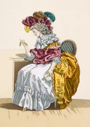 Dame assise attendant un ami, gravée par Dupin, planche no.191 de 